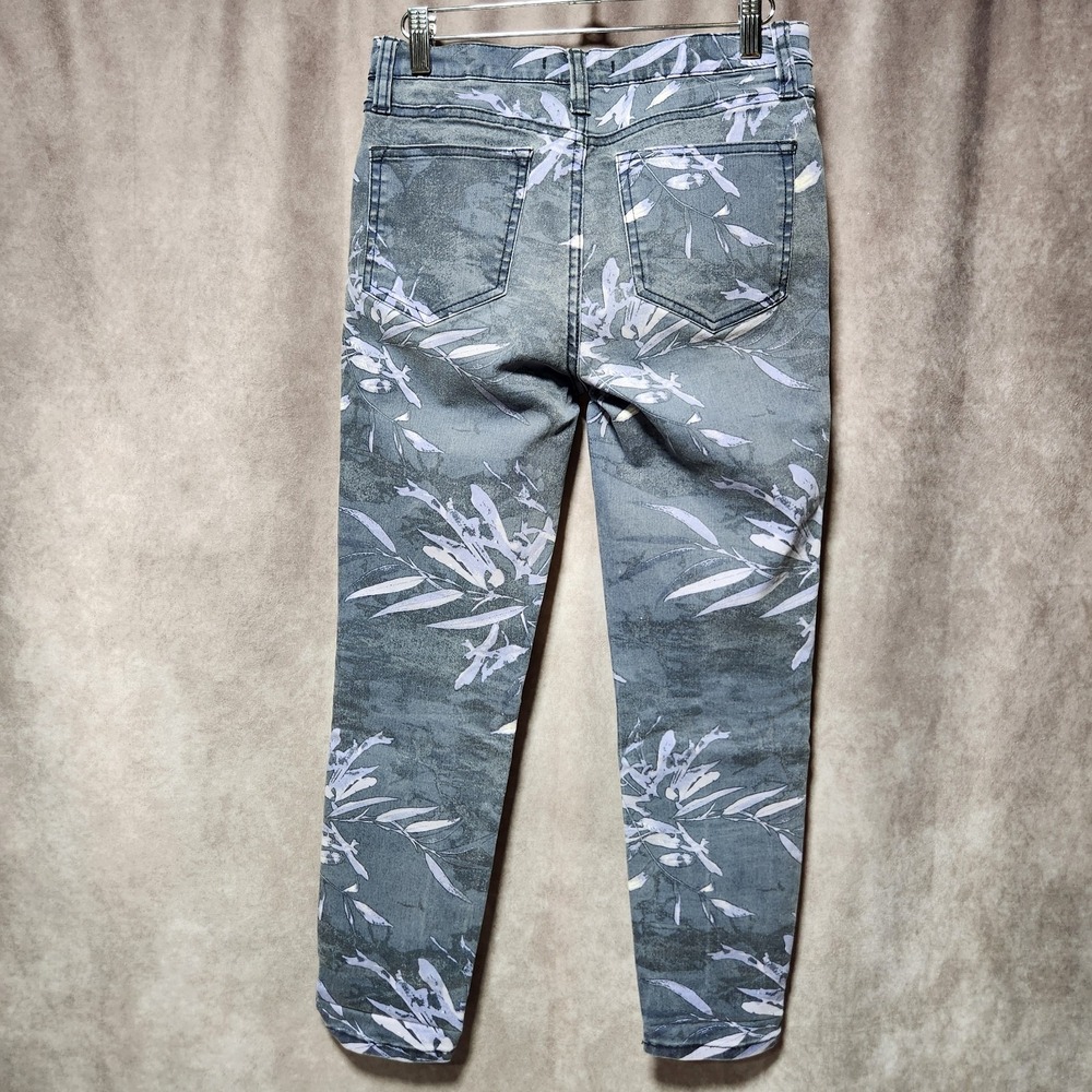 women's FREE PEOPLE leaf/palm Floral print Jeans/pants gray/lavender Size 27 - Picture 5 of 8